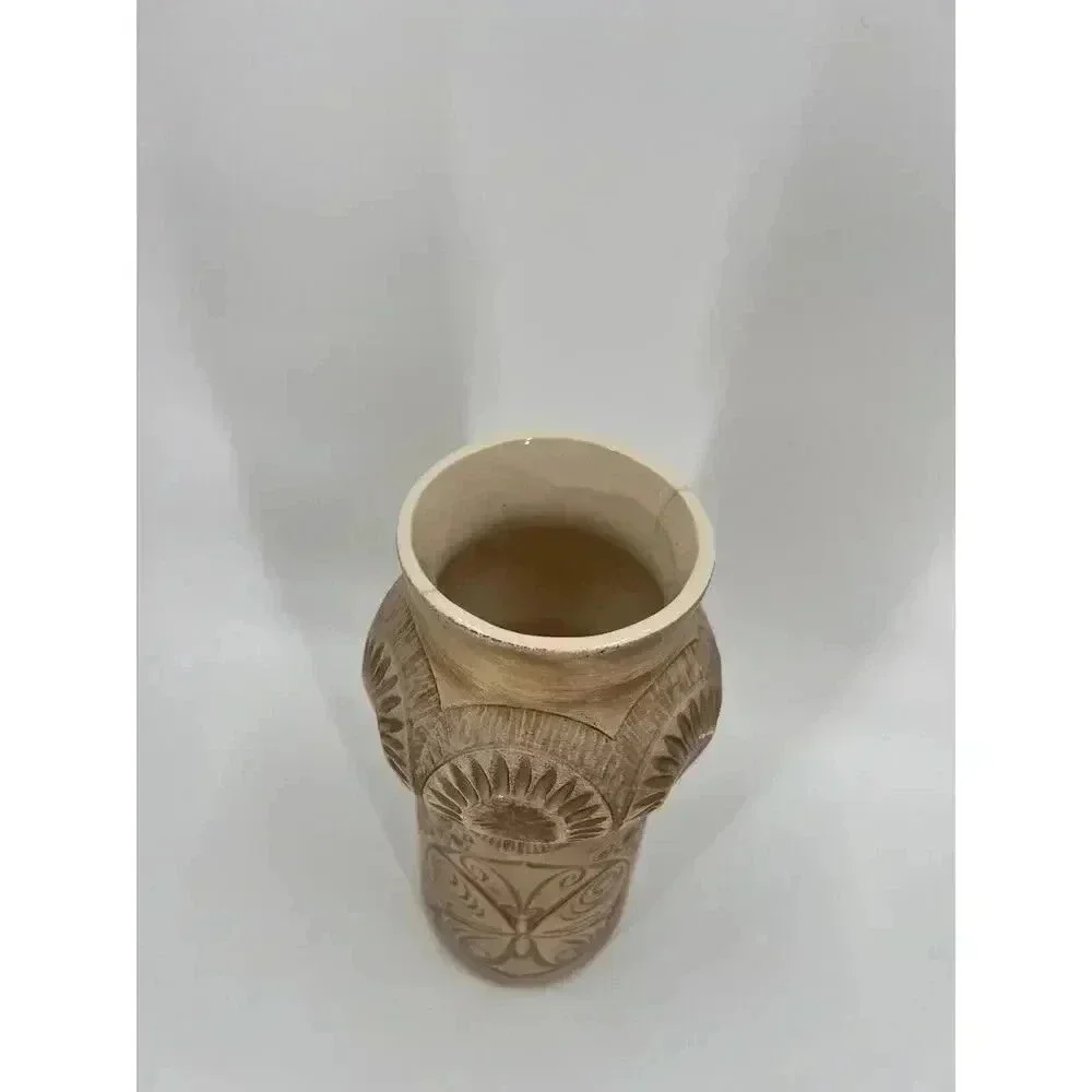 VINTAGE McCoy Vase Scandia #620 Beige Tan Taupe Pottery Butterfly Mid Century